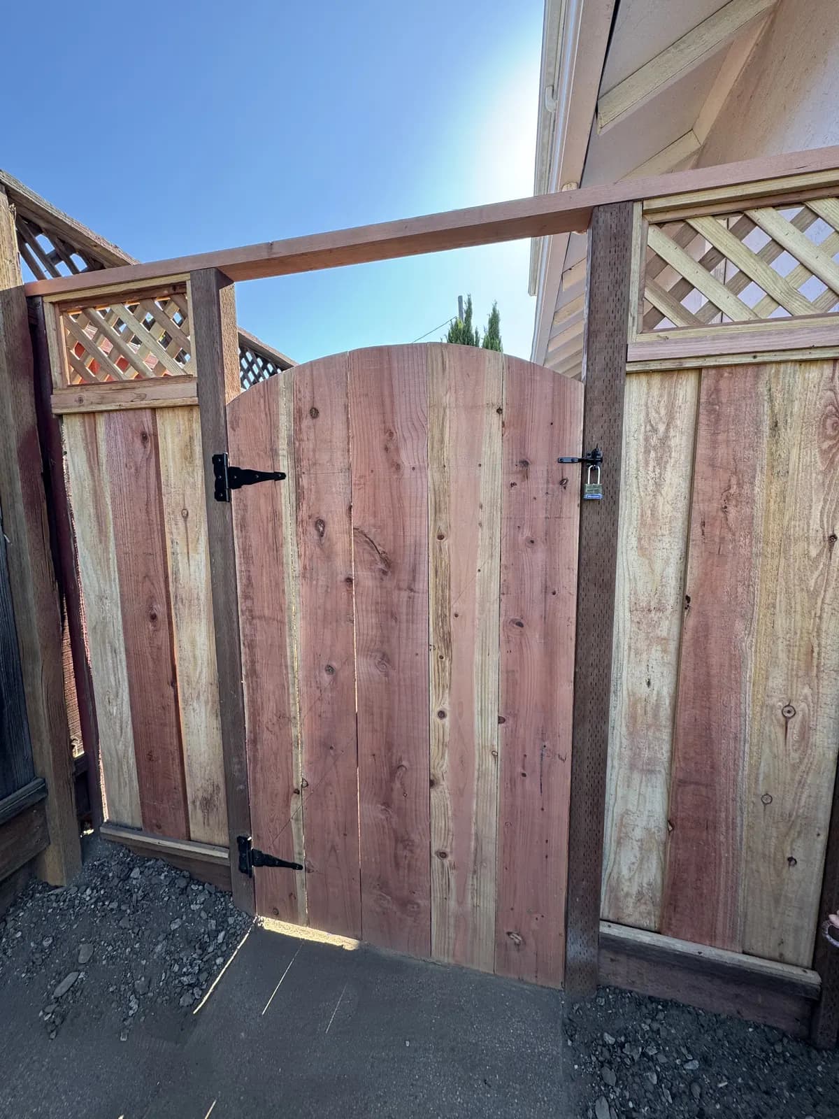 Gate replaced within the existing fence frame